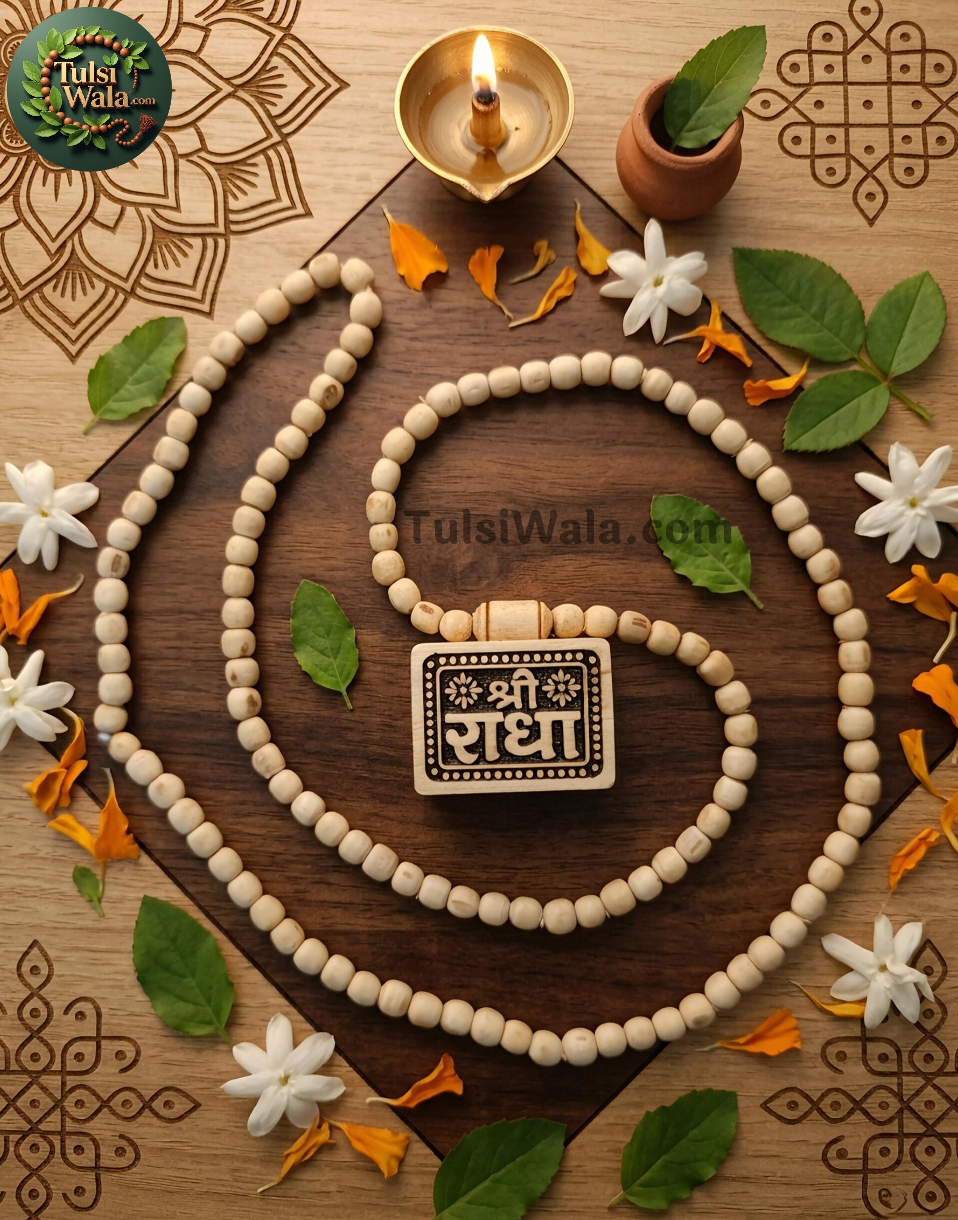 Radha Naam Tulsi Kanthi Mala Medium Bhaktamaal