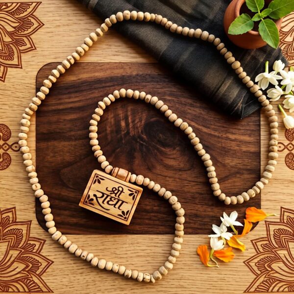 Shri Radha Naam Tulsi Kanthi Mala Bhaktamaal Vrindavan Handmade