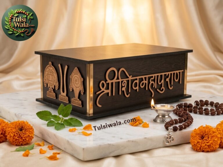 Shrimad Bhagwat Shiv Mahapuran Gift Box Premium Wooden Spiritual Box