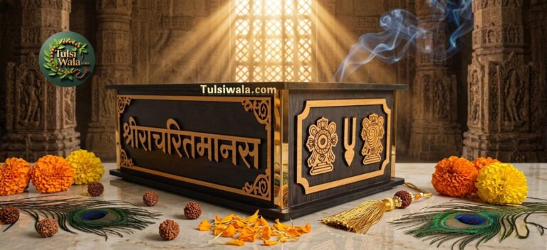 Shri Ramcharitmanas Gift Box Premium Wooden Spiritual Box