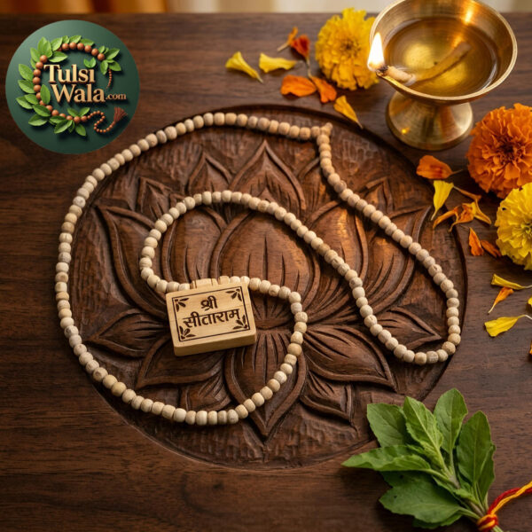 Shri SitaRam Naam Tulsi Kanthi Mala Bhaktamaal Vrindavan Handmade