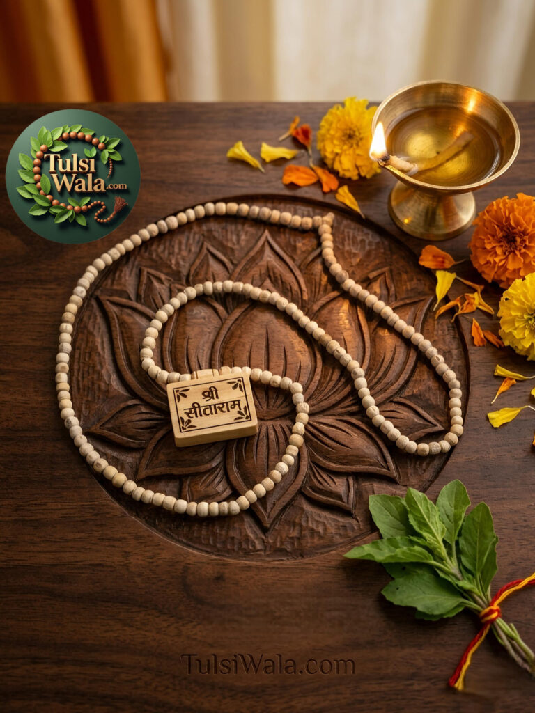 Shri SitaRam Naam Tulsi Kanthi Mala Bhaktamaal Vrindavan Handmade